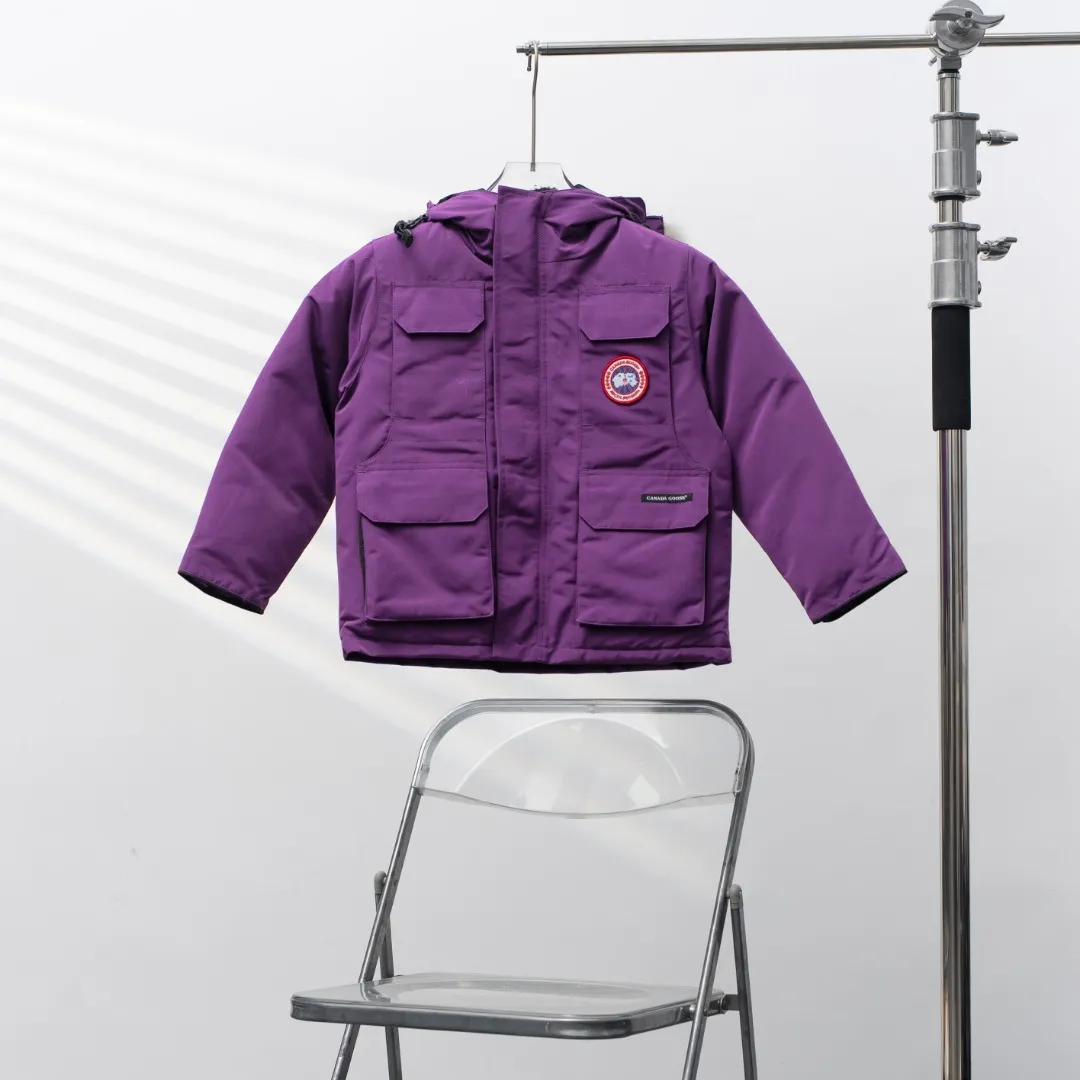 P660 CANADA GOOSE丨Canada Goose C08 children's clothing, children's hooded down jacket Color: Purple Size: 110-160
